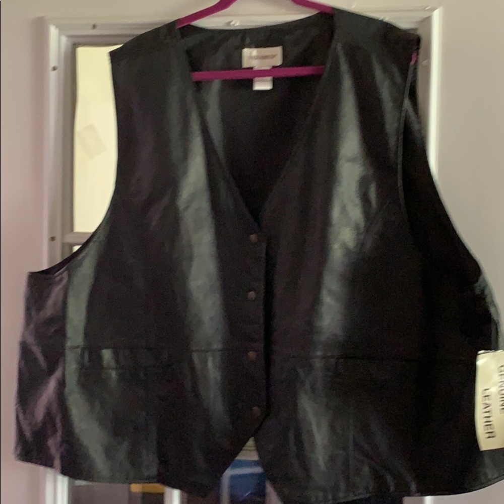 NWT genuine leather vest unisex